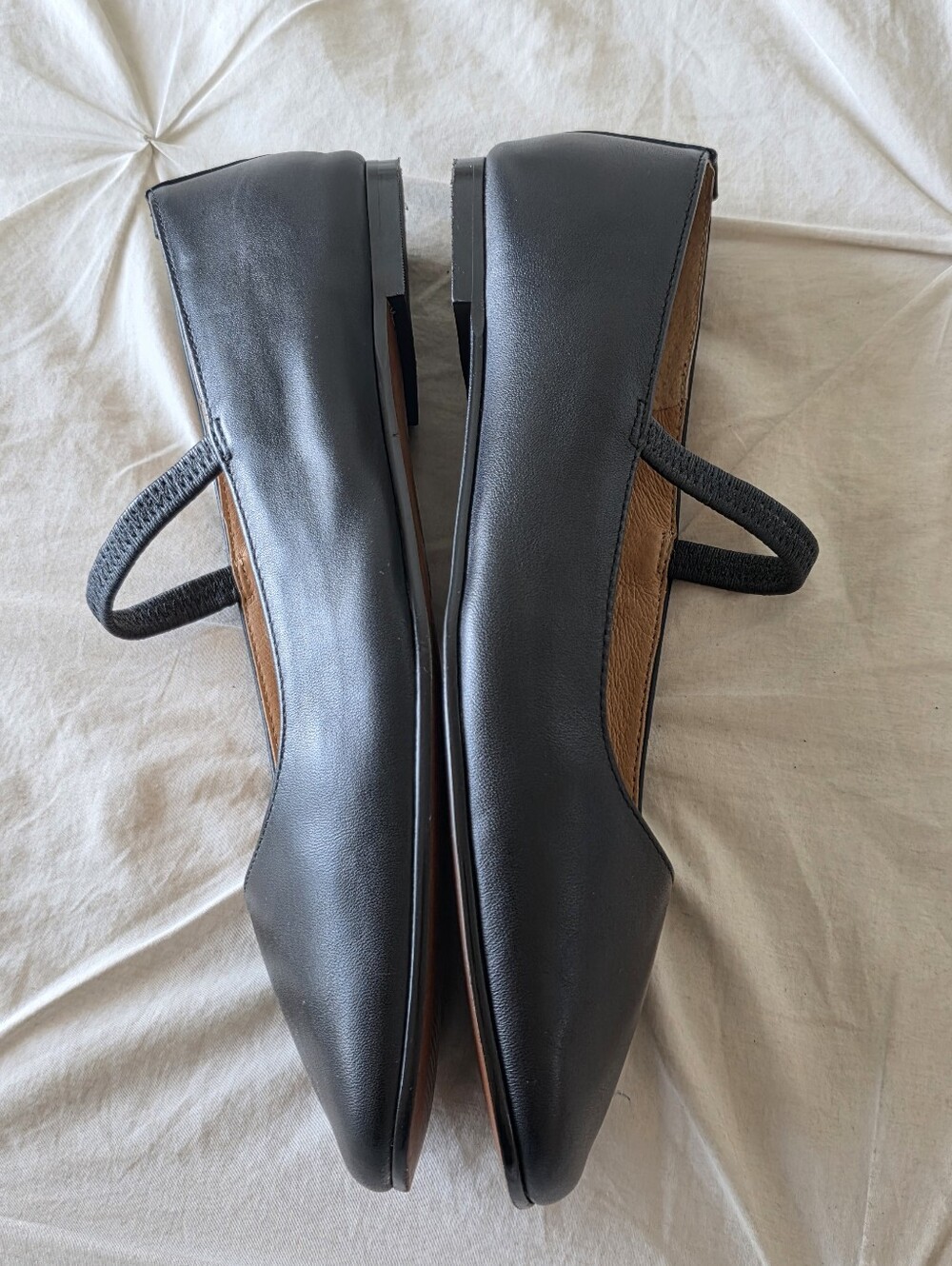 The Greta Mary Jane Black Leathet Flat View 3